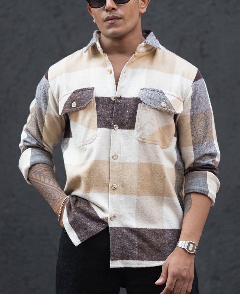 Multi Colour Regular Fit Checked Full Sleeves Shirt