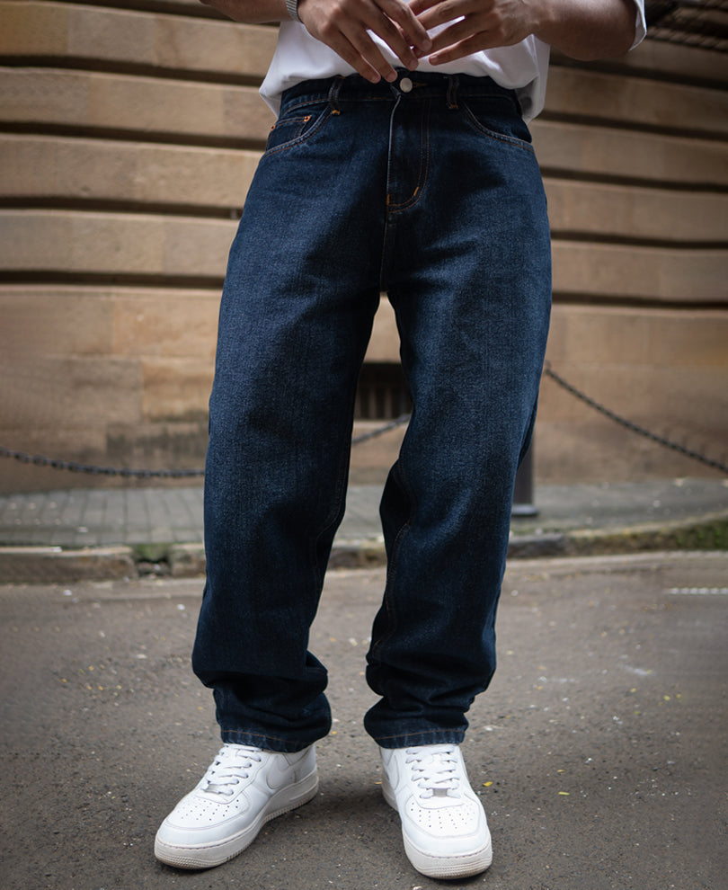 Dark Blue Baggy Fit Denim Jeans