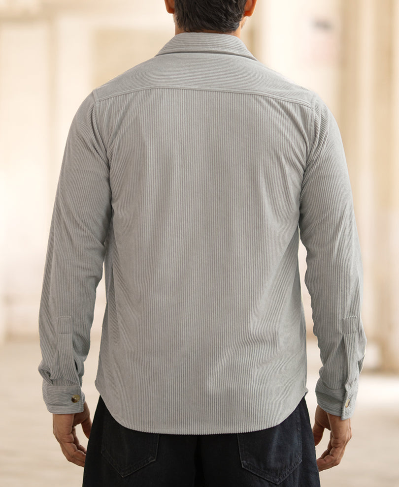 Sky Grey Regular Fit Full Sleeves Shirt
