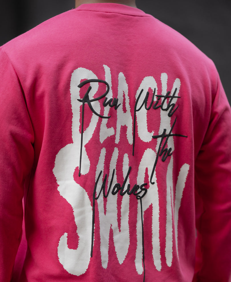 Dark Pink Regular Fit Full Sleeves T-Shirt