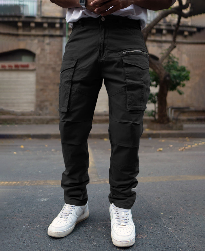 Black Regular Fit Cargo