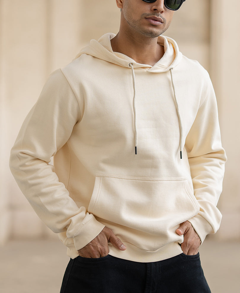 Light Cream Hoodie Style Sweatshirt