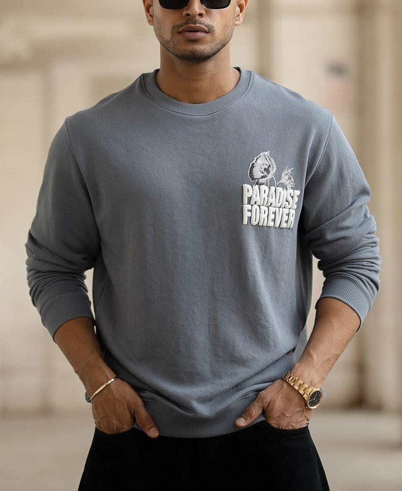 Grey Paradise Printed SweaT-Shirt
