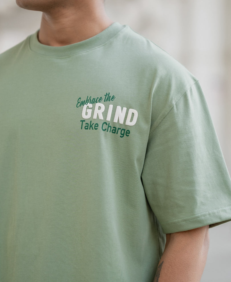 Sage Green Patch Print T-Shirt