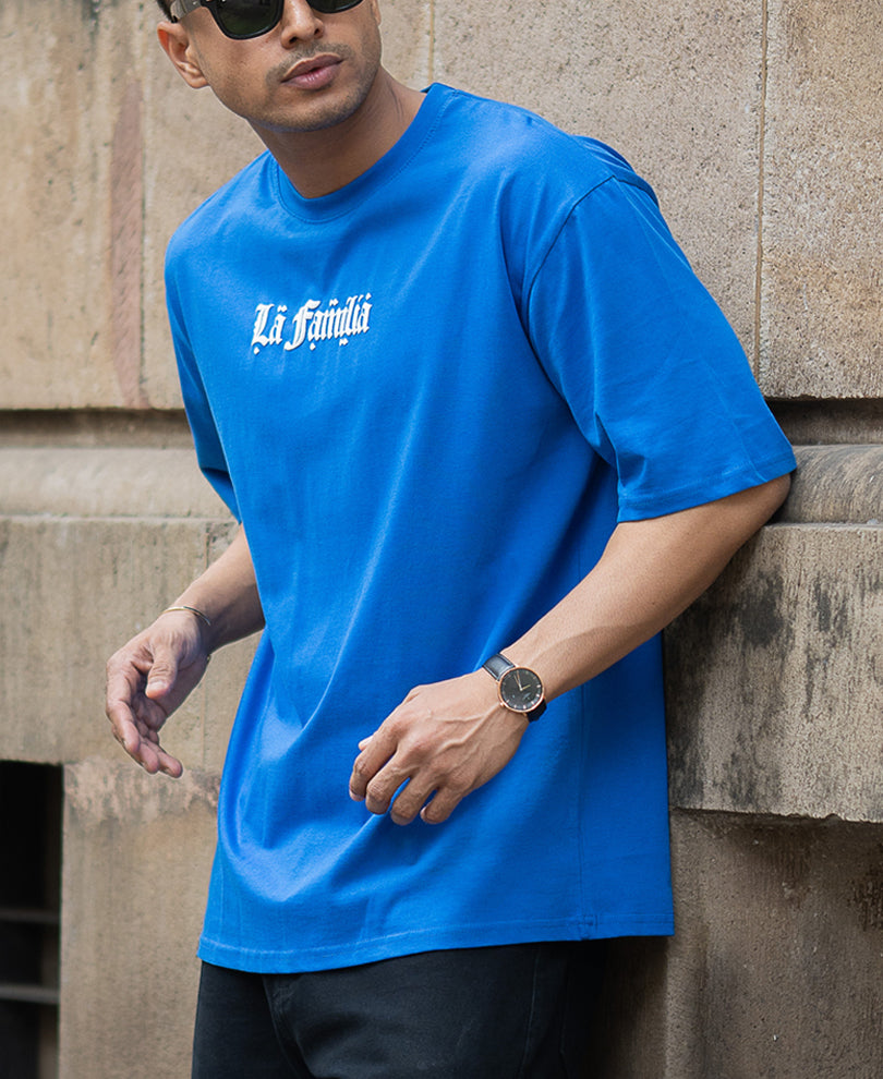 Royal Blue Oversized Half Sleeves T-Shirt