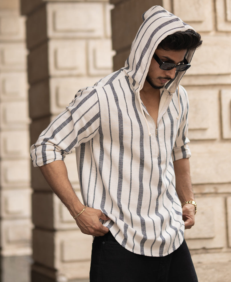 Off-White Regular Fit Full Sleeves Hoodie Shirt