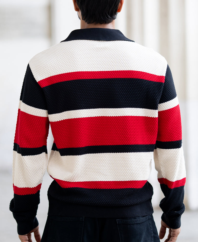 Multi Colour Regular Fit Full Sleeves T-Shirt