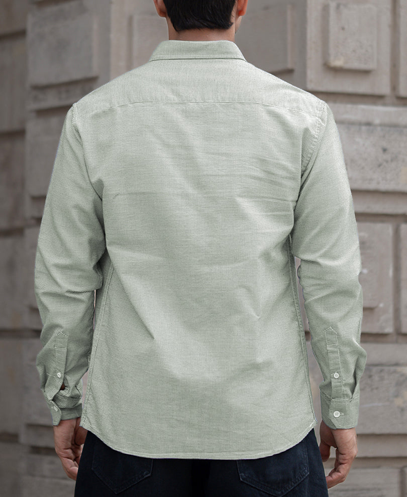 Green Micro Checks Shirt