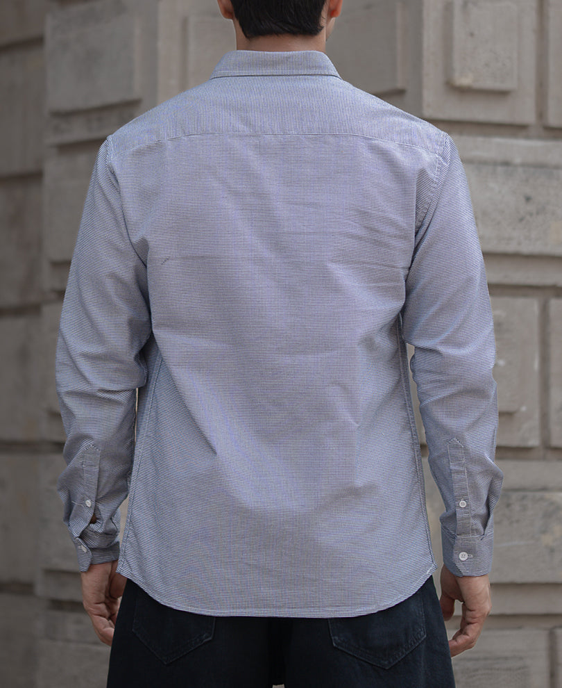 Navy Micro Checks Shirt