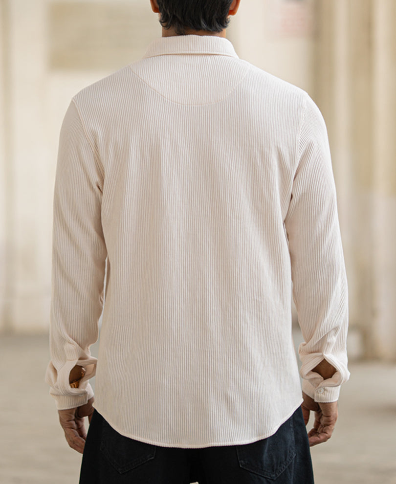 Light Fawn Regular Fit Full Sleeves Shirt