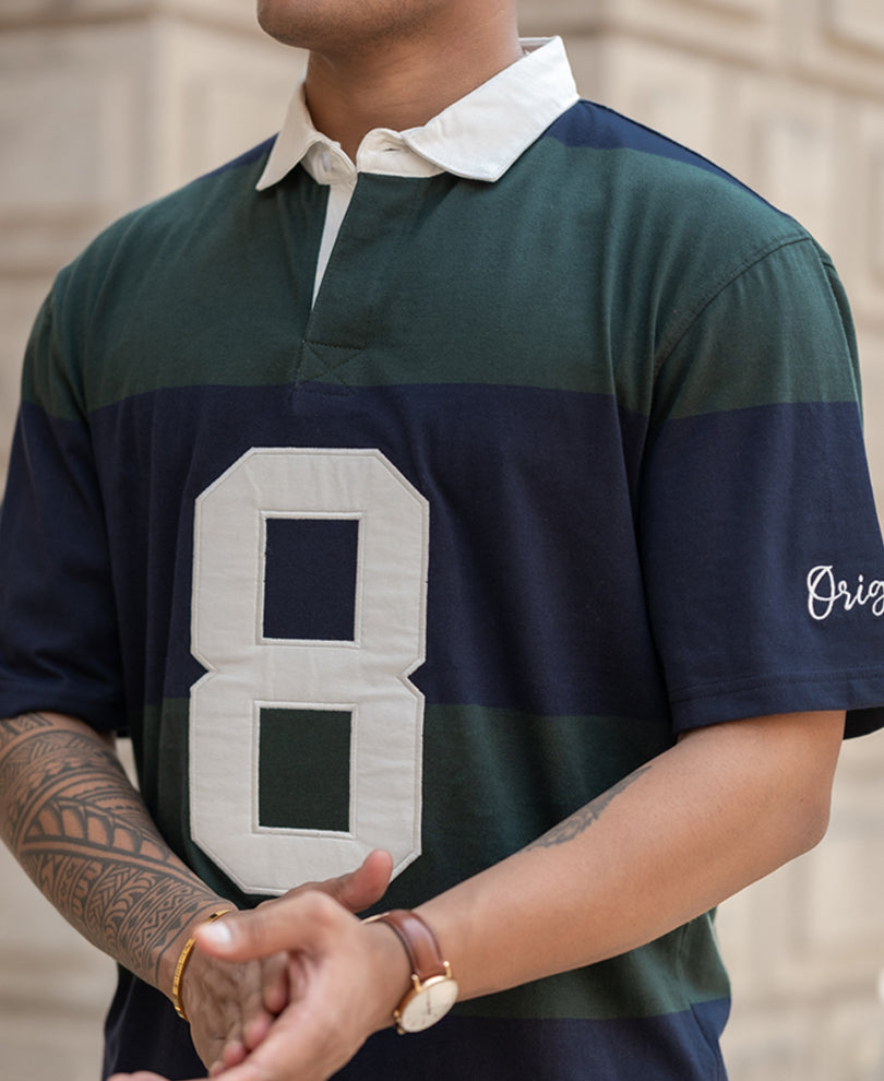 Green Embroidered Stripe T-Shirt