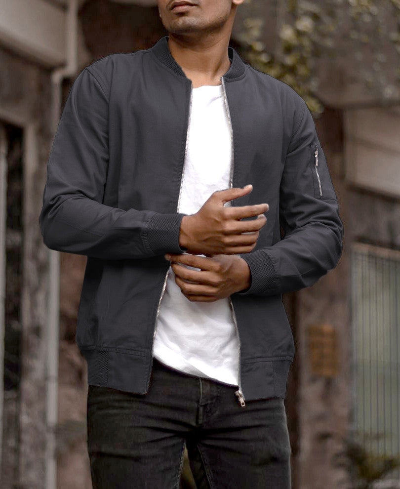 Mens Grey Bomber Jackets