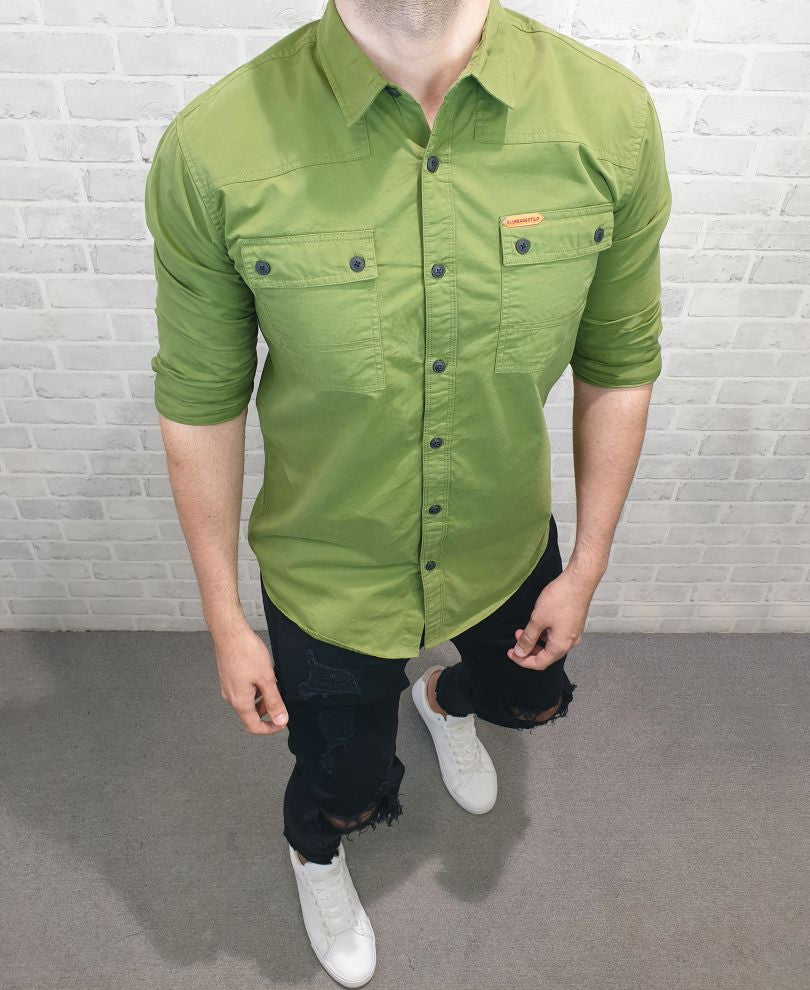 Light Green Denim Shirt