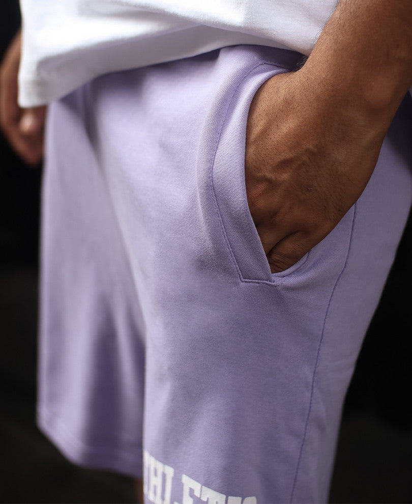 Purple Athletic Team Print Shorts
