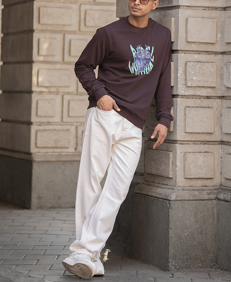 Coffee Brown Graphic SweaT-Shirt