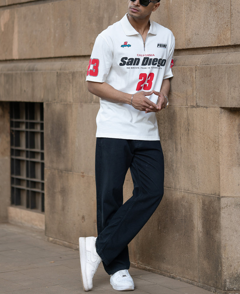 Offwhite Printed Zipper T-Shirt