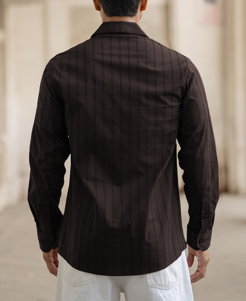 Dark Grey Structured Regular Fit Shirt
