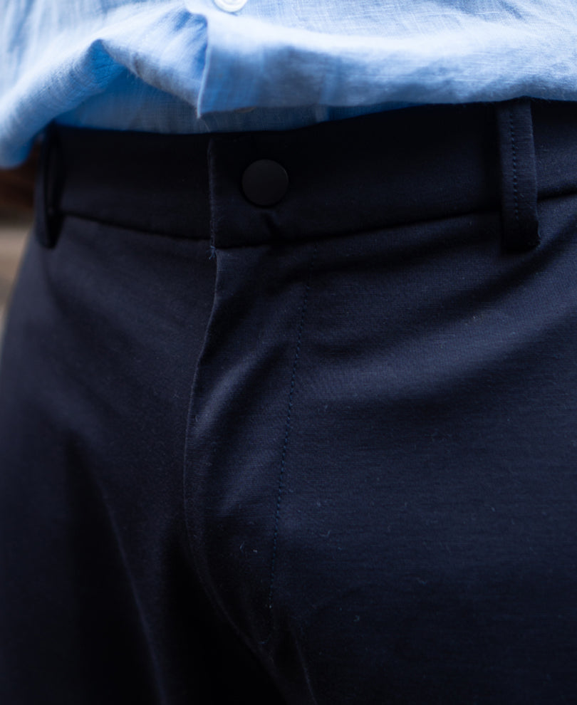 Navy Blue Regular Fit Formal Pant