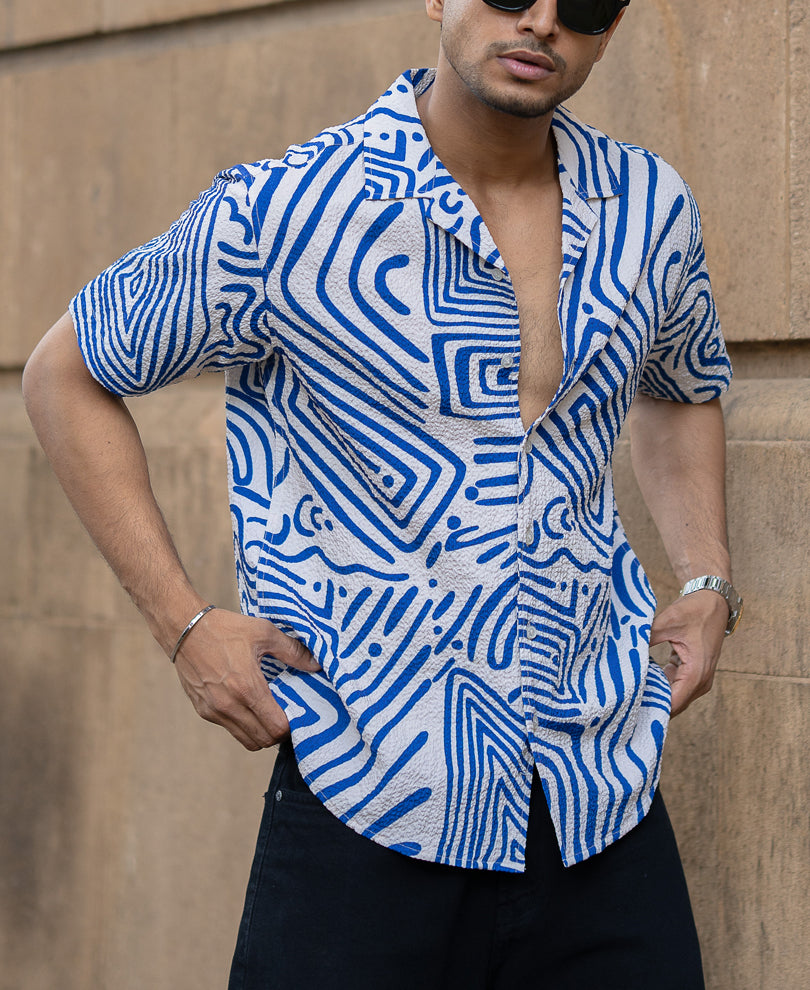 Royal Abstract Print Shirt