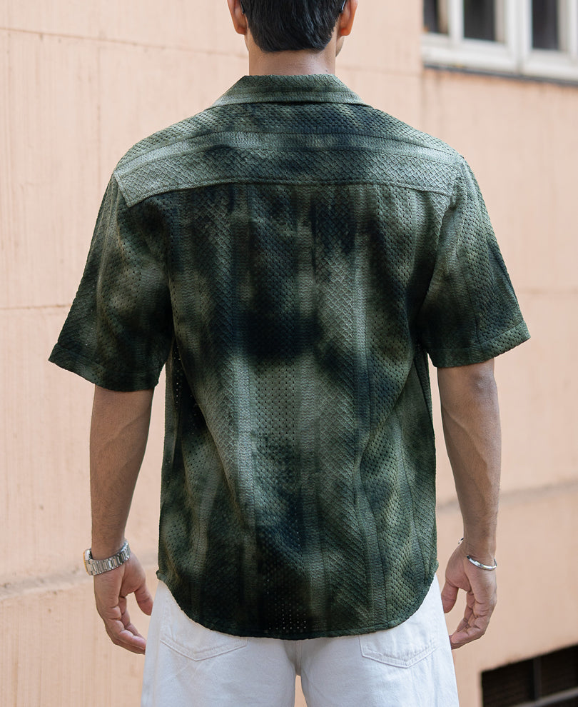 Olive Oversized Half Sleeves Shirt