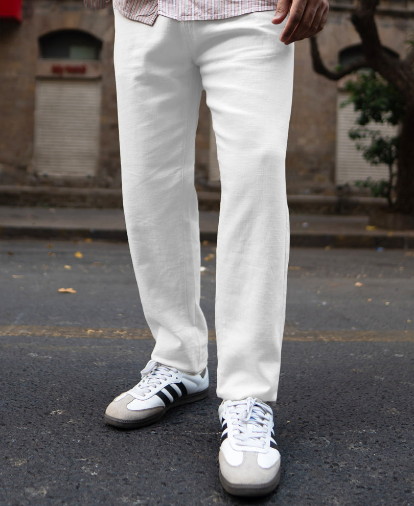 White Cotton Trousers
