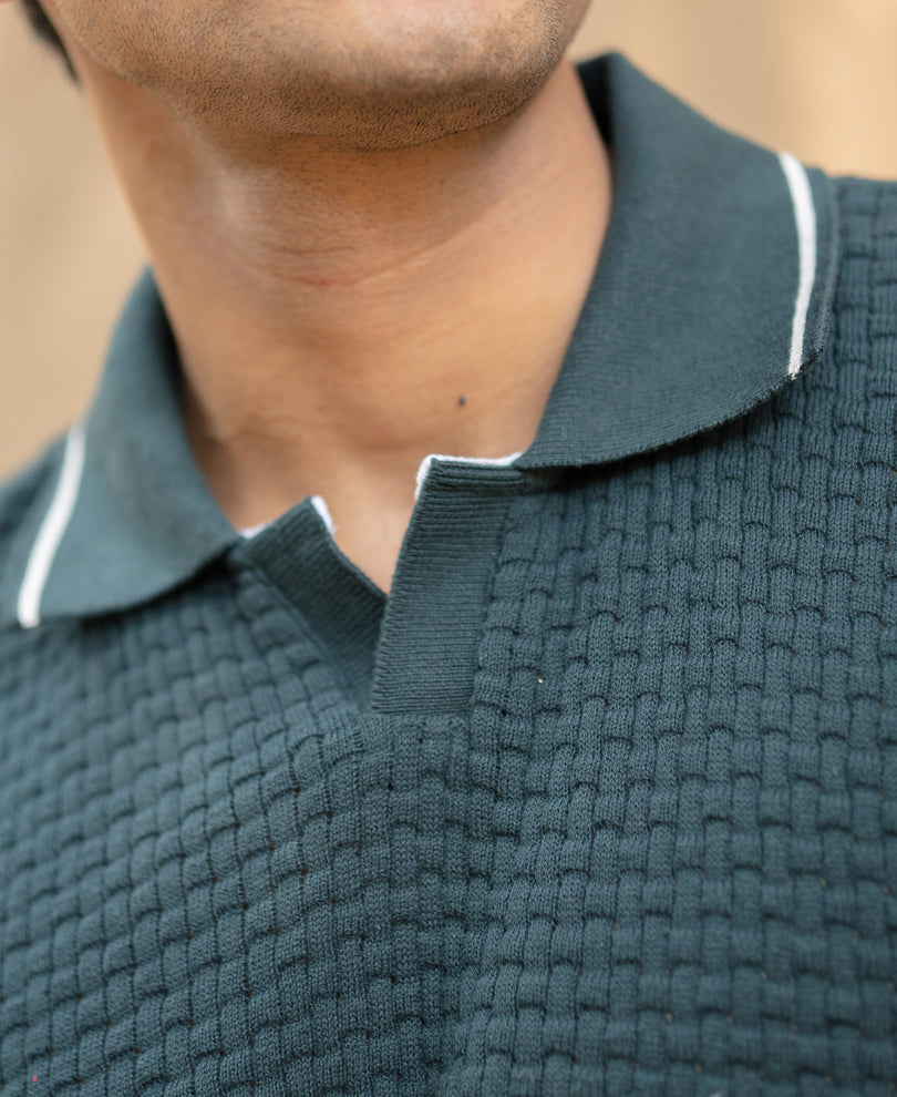 Teal Knitted T-Shirt