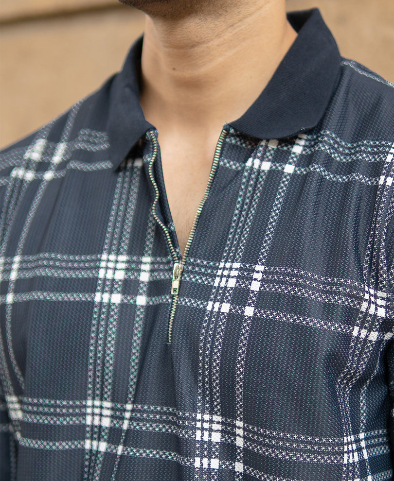 Dark Navy Regular Fit Full Sleeves T-Shirt