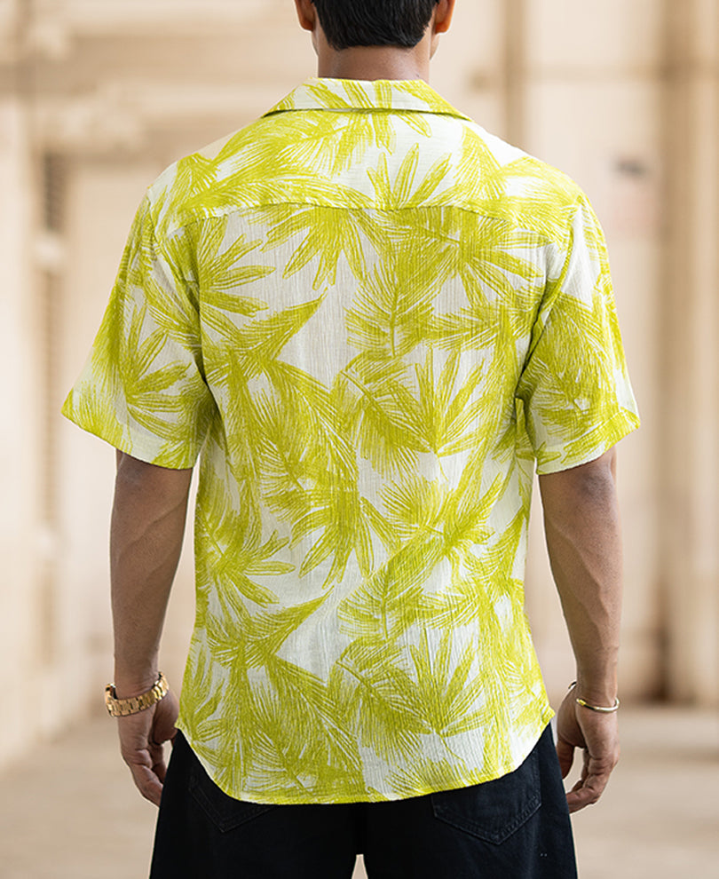 Lime Forest Printed Shirt
