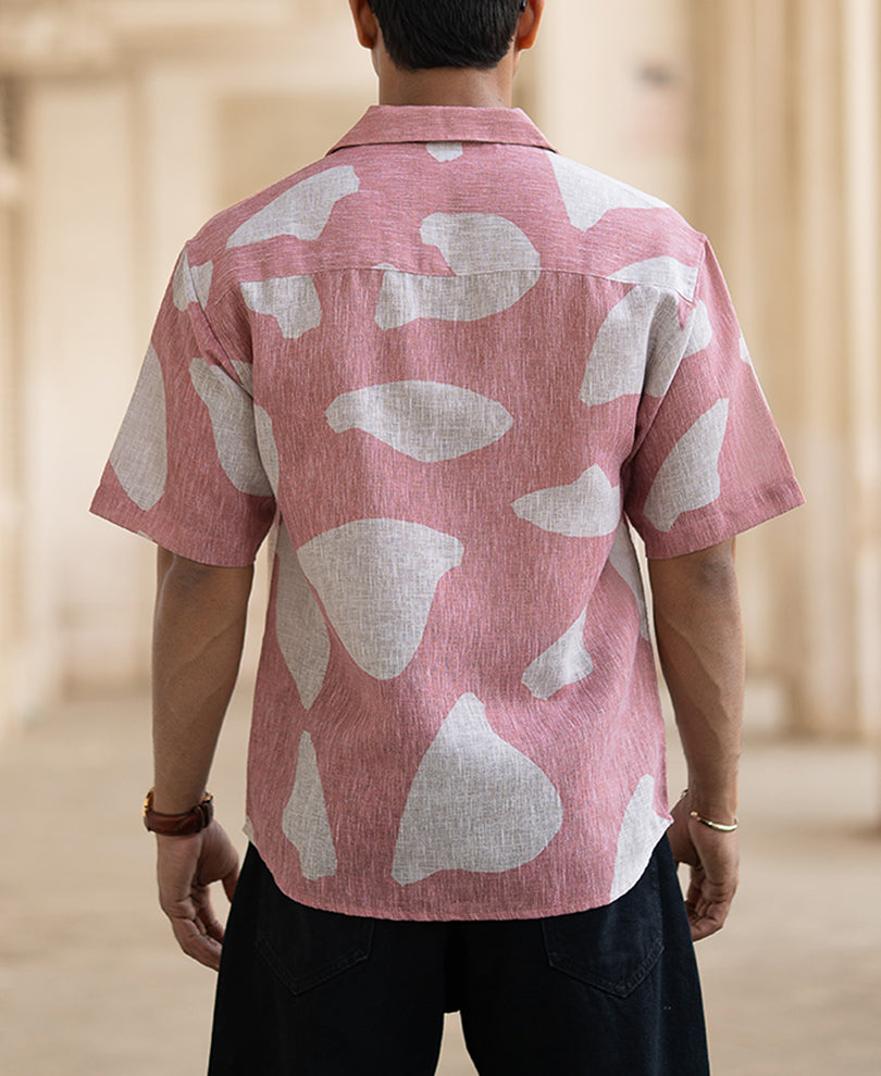 Peach Abstract Printed Shirt