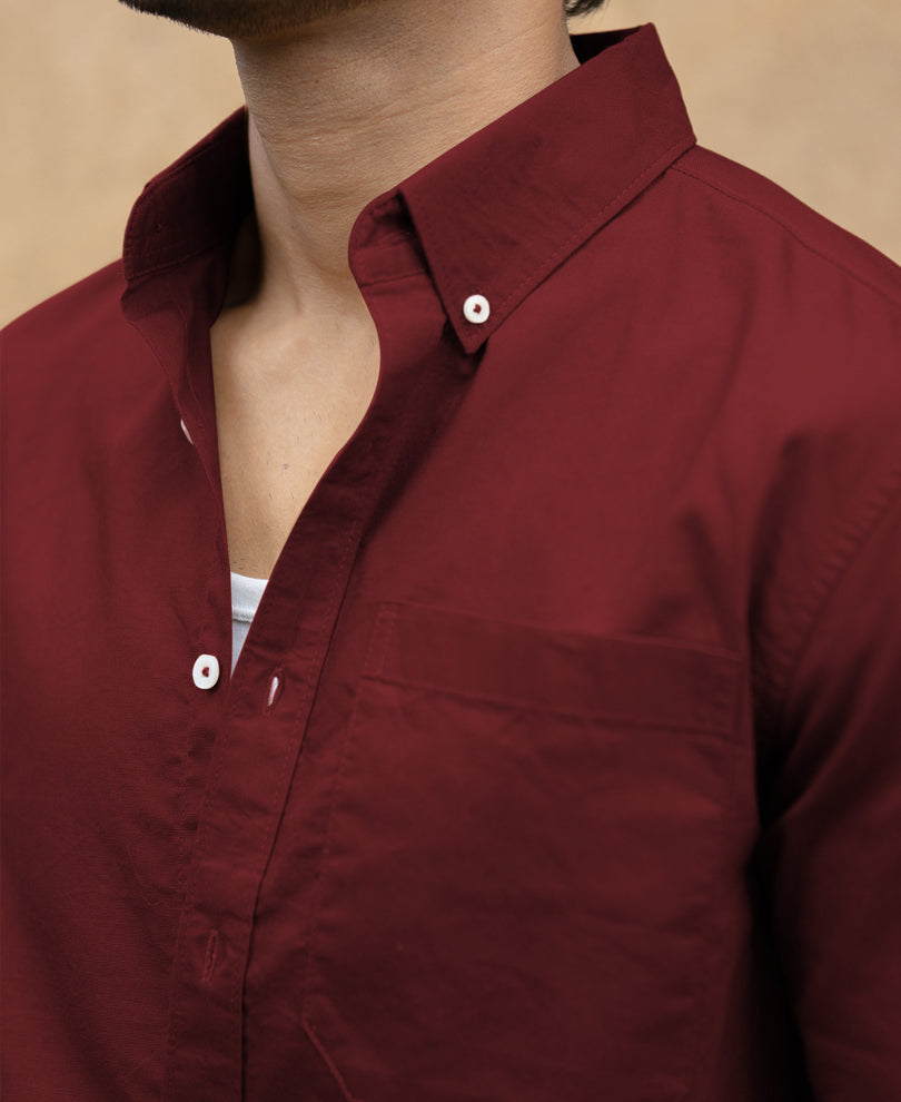 Maroon Lightweight Oxford Shirt