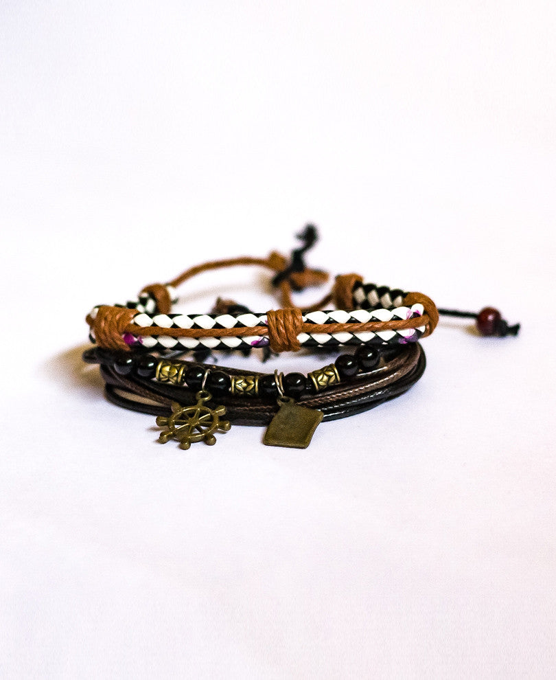 Black and White Mix Wrap Bracelet