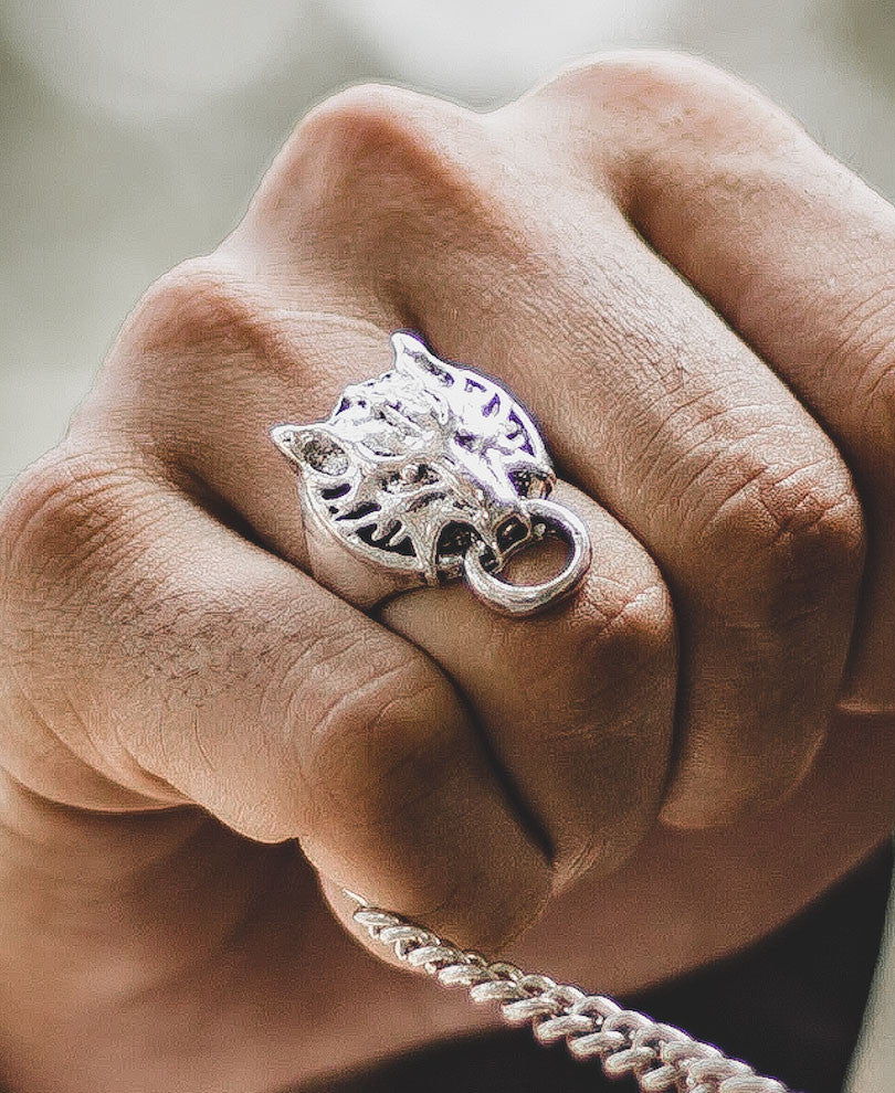 Devil Mask Silver Ring