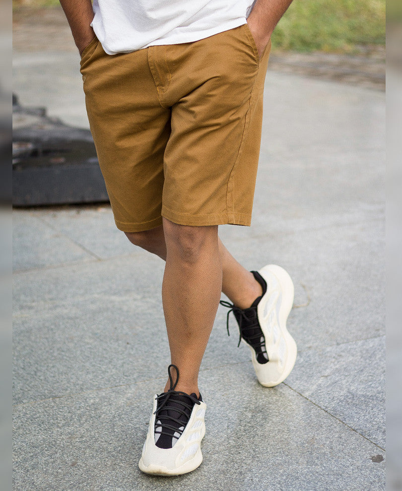 Brown Cotton Short