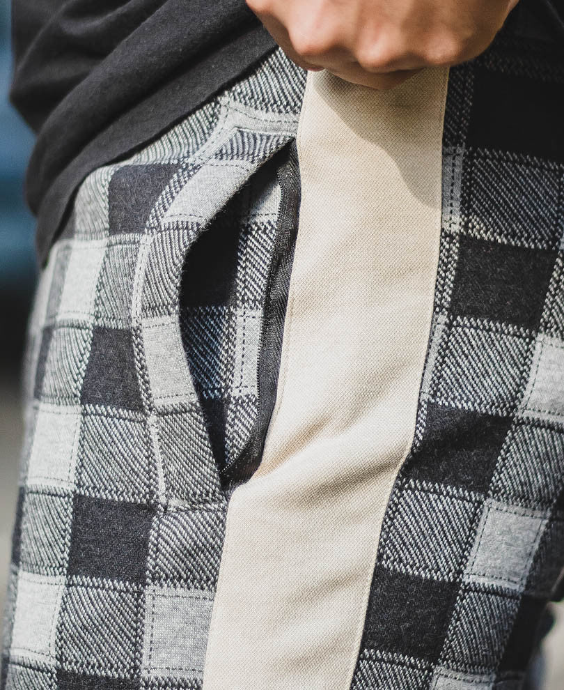 Black Checks Track Pant