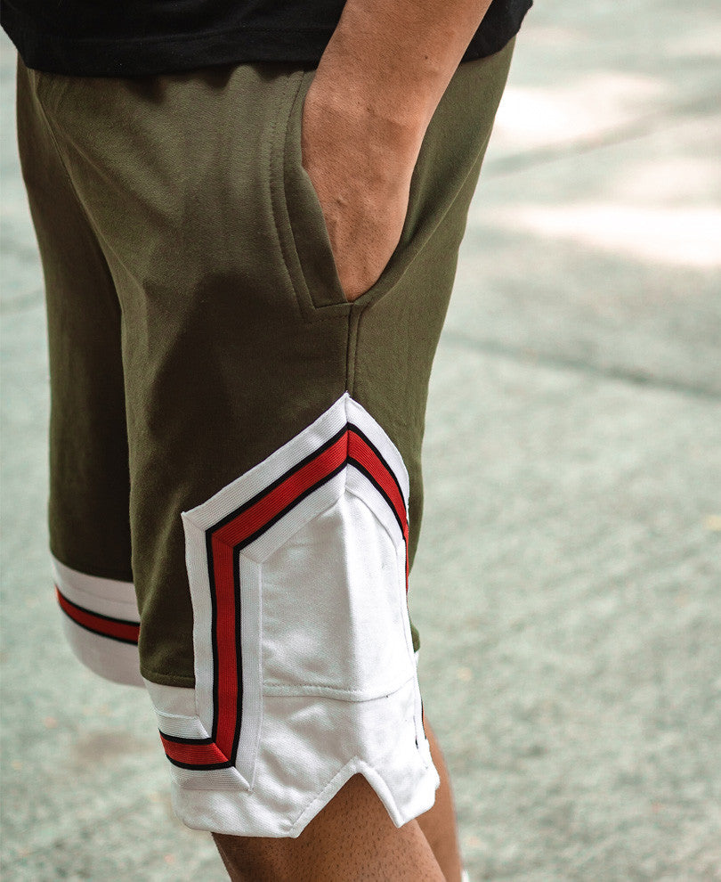 Olive Green Bulls Shorts