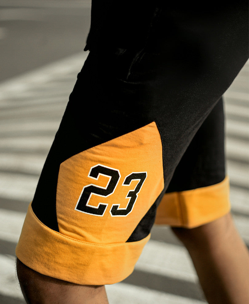Black and Mustard Bulls Shorts