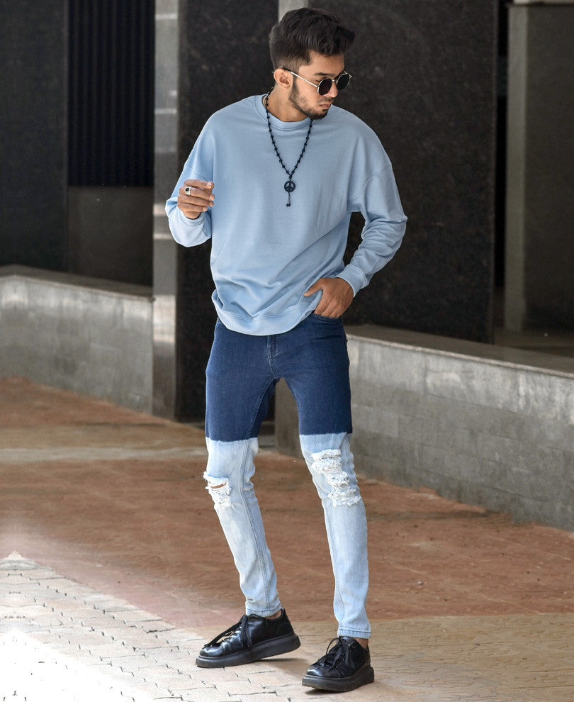 Sky Blue Plain Sweatshirt