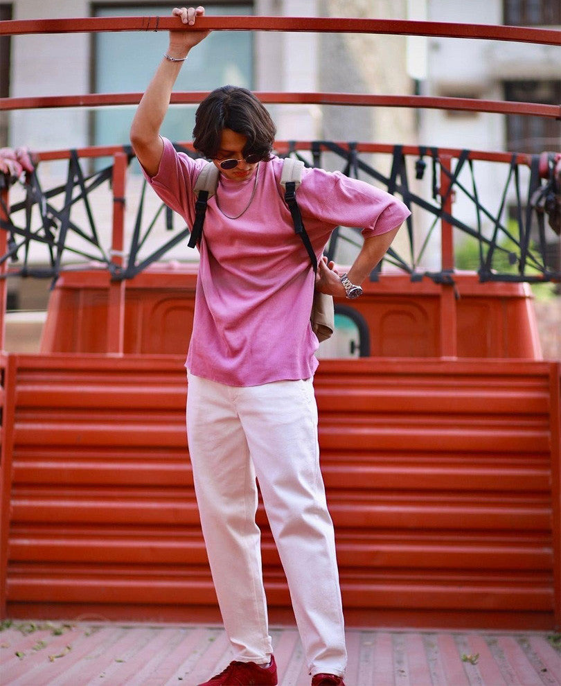 Urban Peach Solid Oversize Drop Shoulder T Shirt