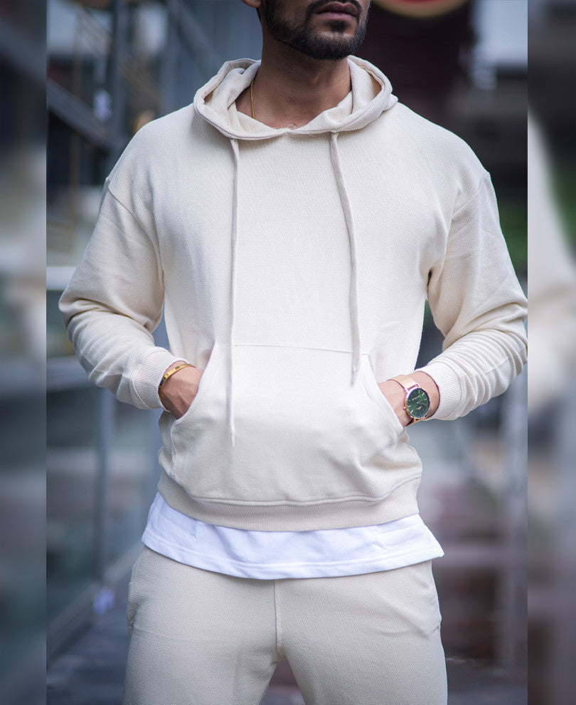 Beige Oversize Hoodie With Baggy Track Pant