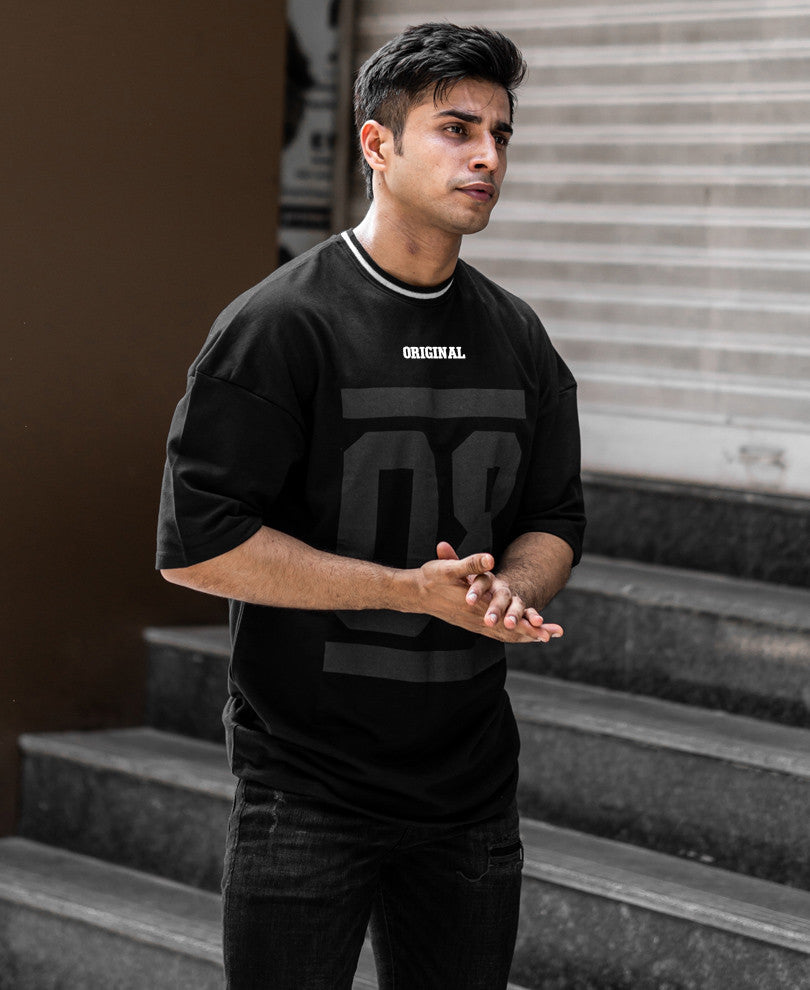 Black 08 Original Oversize Drop Shoulder T Shirt