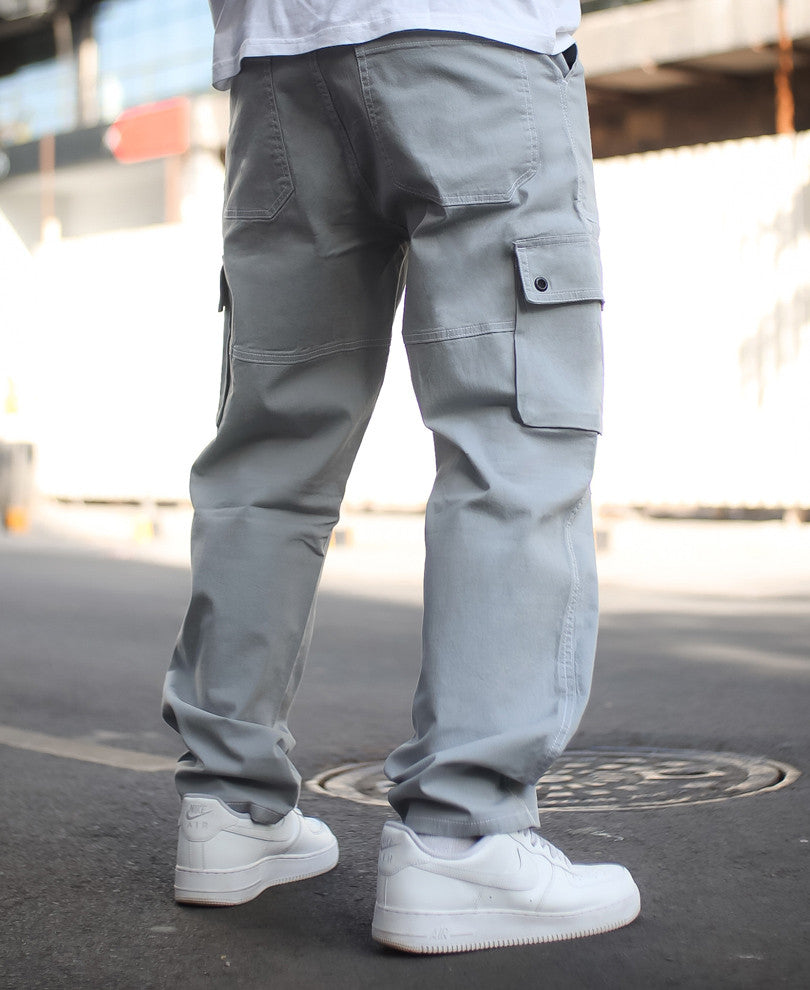 Light Grey Cargo Pocket Baggy Fit Cargo Pant