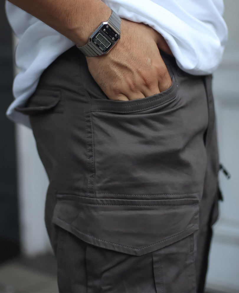 Dark Grey Regular Fit Cargo Pant