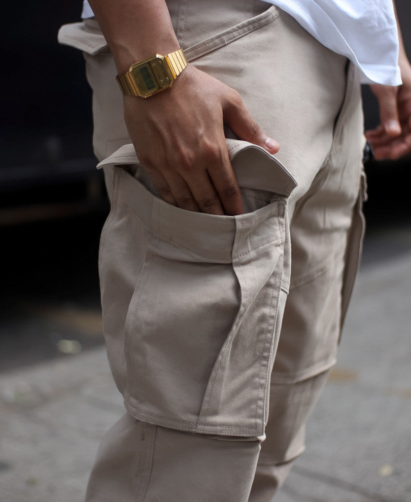 Beige Regular Fit Cargo Pant