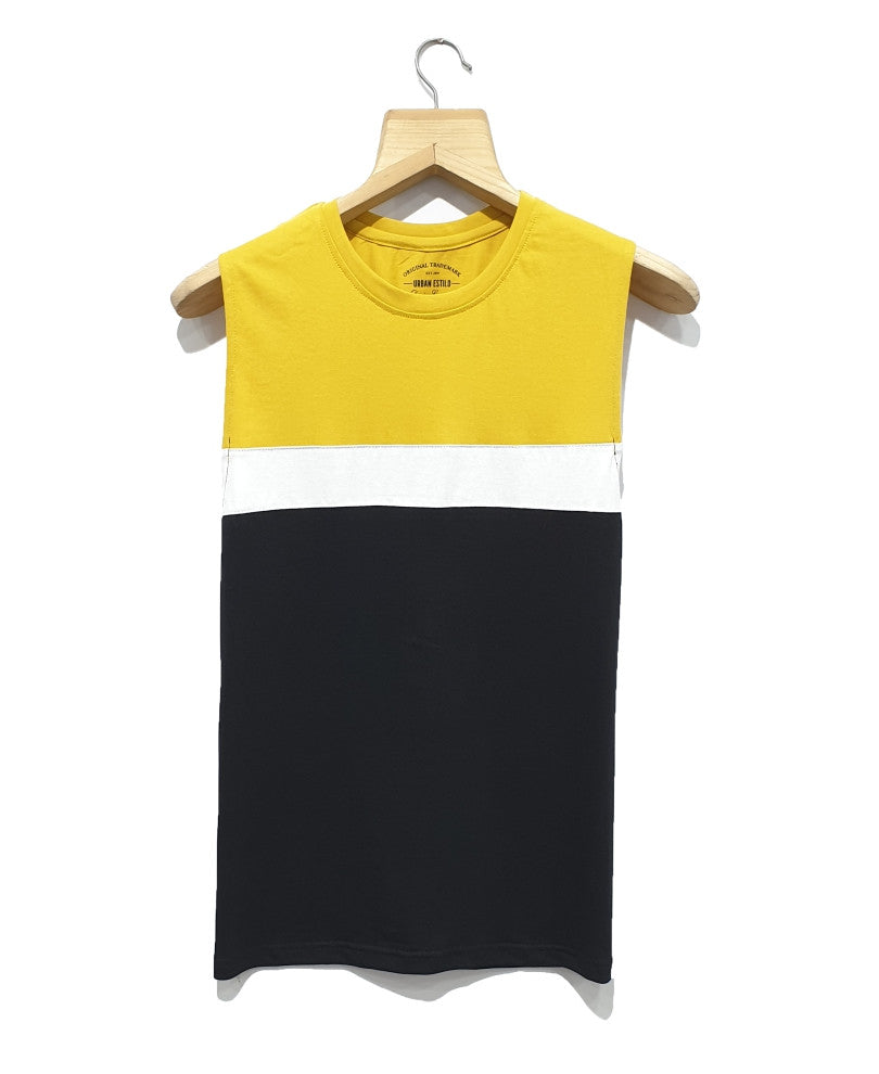 Summer Mustard Panel Gym Vest