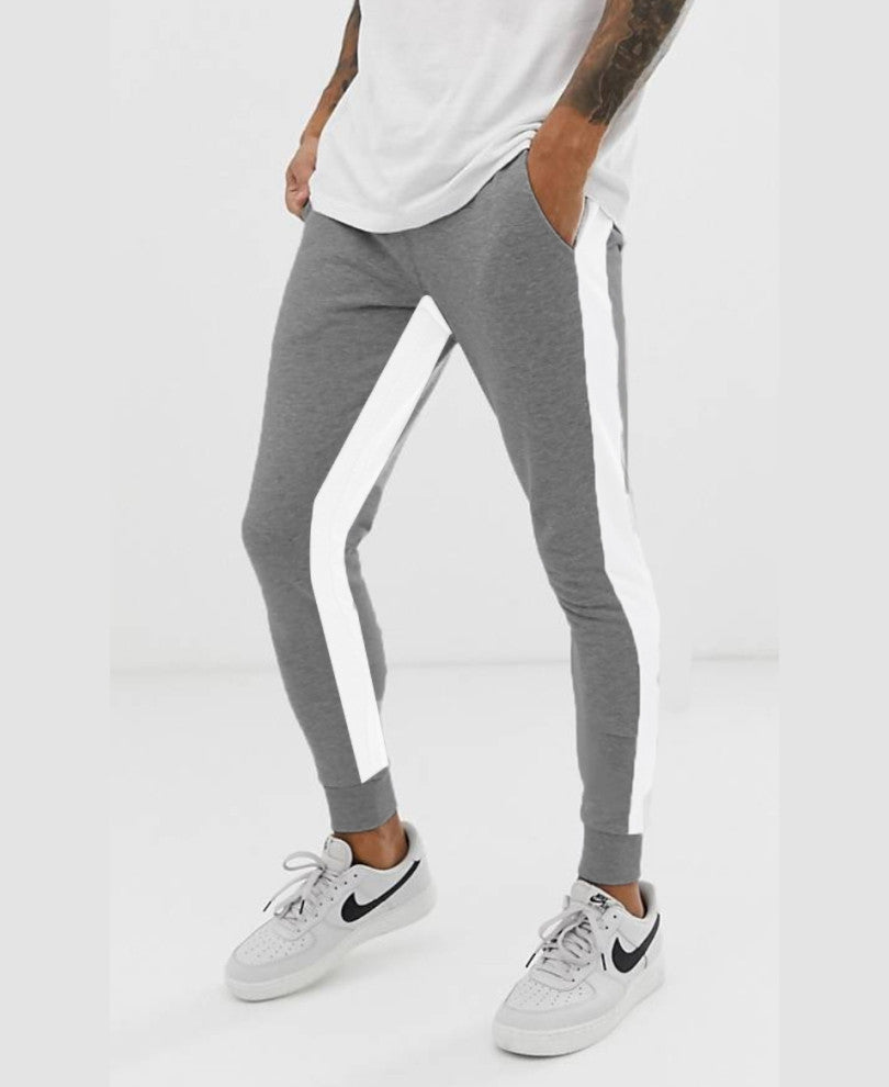 Urban Grey Stripes Ribbed Track Pant