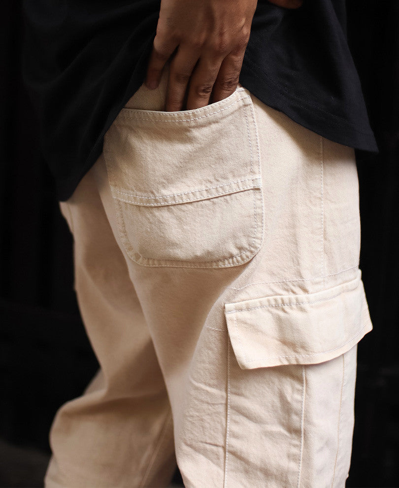 Beige Carpenter Regular Fit Jeans