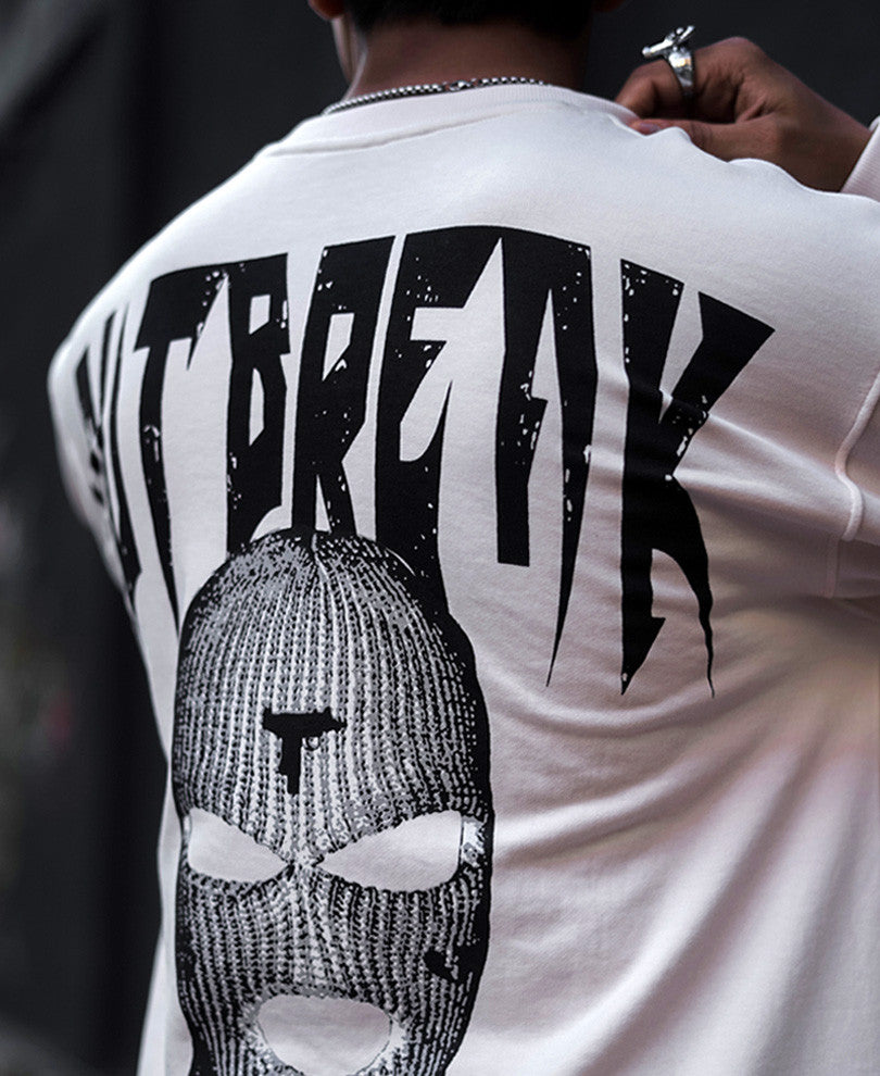 Cream Out Break Print Oversized Sweatshirt