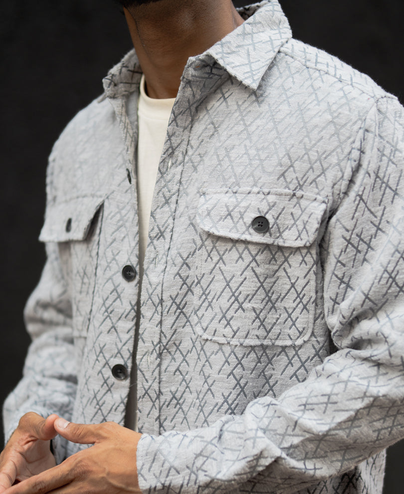 Light Grey Full Sleeves Regular Fit Shirt