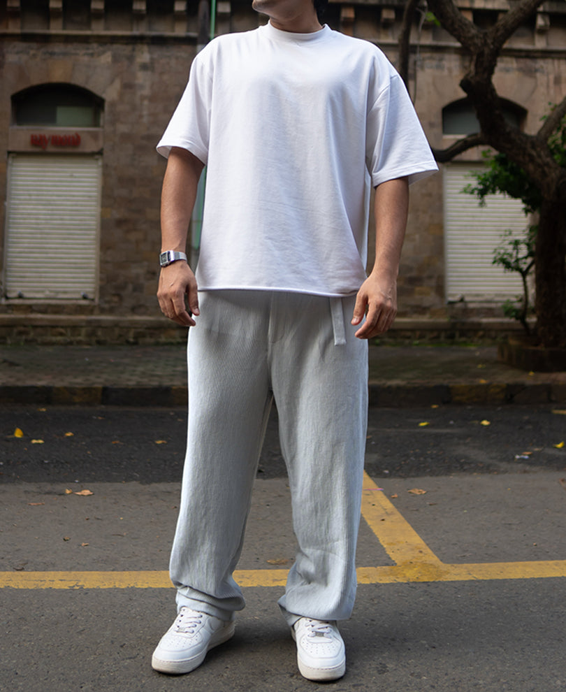 Grey Baggy Fit Corduroy Pant