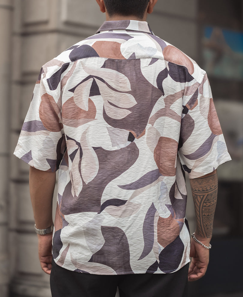 Multi Colour Abstract Print Oversized Half Sleeves Shirt